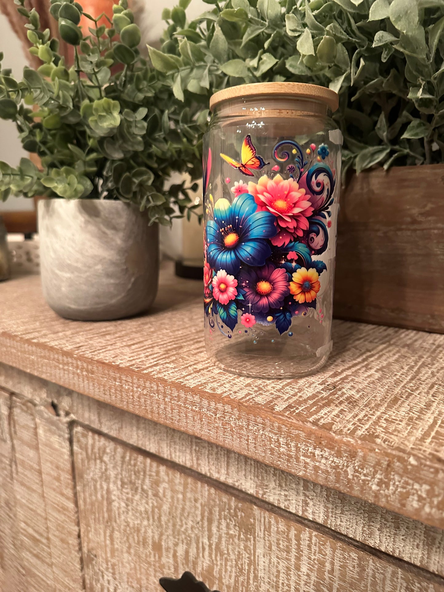 16oz UV DTF “Colorful butterfly” Libby Cup