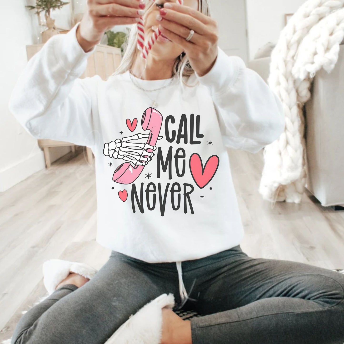 "Call Me Never" Valentine's Crew Neck & Tee π