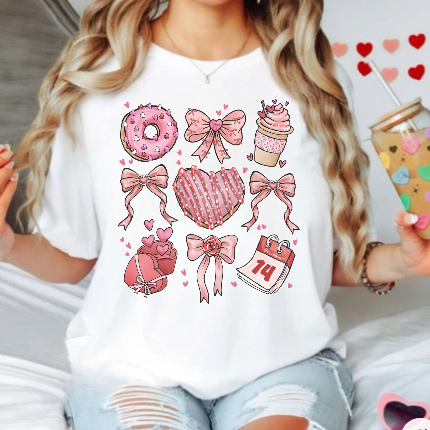 “Sweetheart Style 🍩💕 Pink Donut Valentine’s Day Shirt”