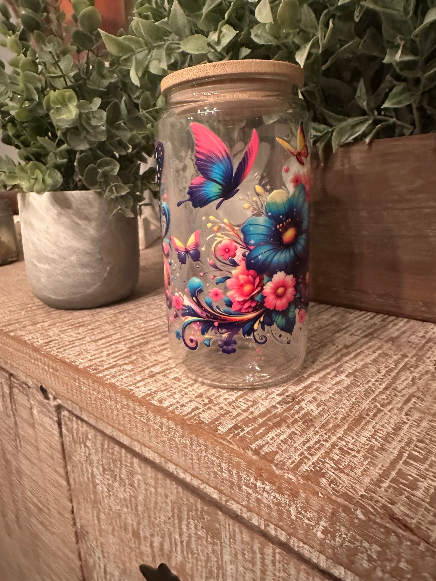 16oz UV DTF “Colorful butterfly” Libby Cup