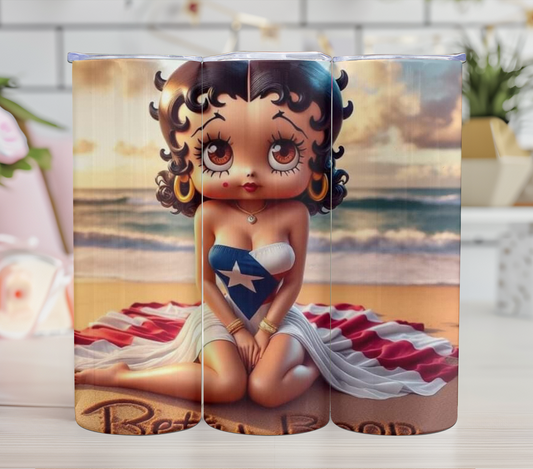 Betty Boop Puerto Rican White Dress 20oz Tumbler