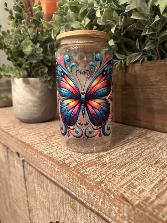 16oz UV DTF “Colorful butterfly” Libby Cup