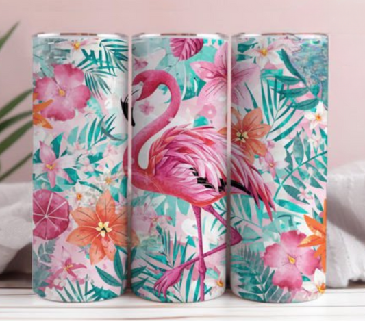 Flamingo Watercolor 20oz Tumbler