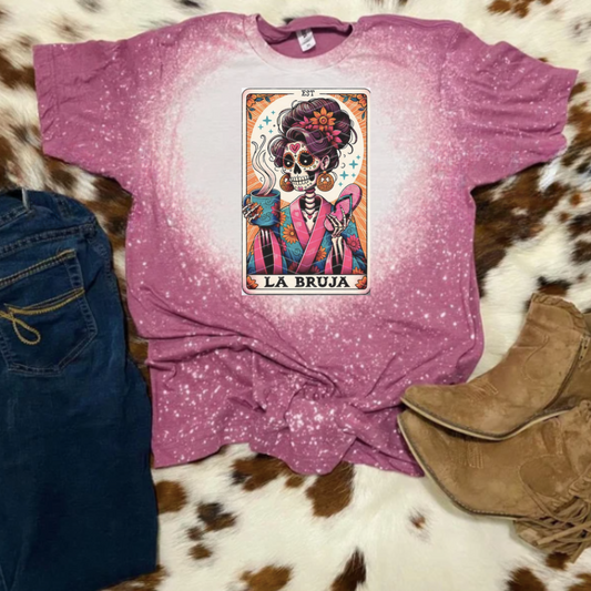 La Bruja Tarot Bleached Tee Mauve