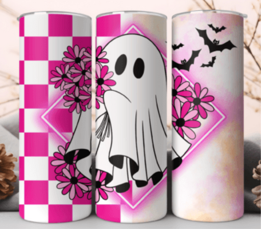 Pink Retro Ghost 20oz Tumbler