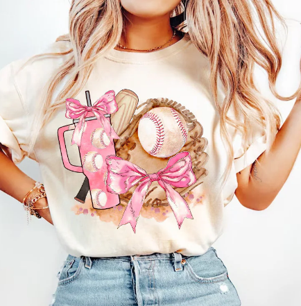 Softball Coquette Bow Tee