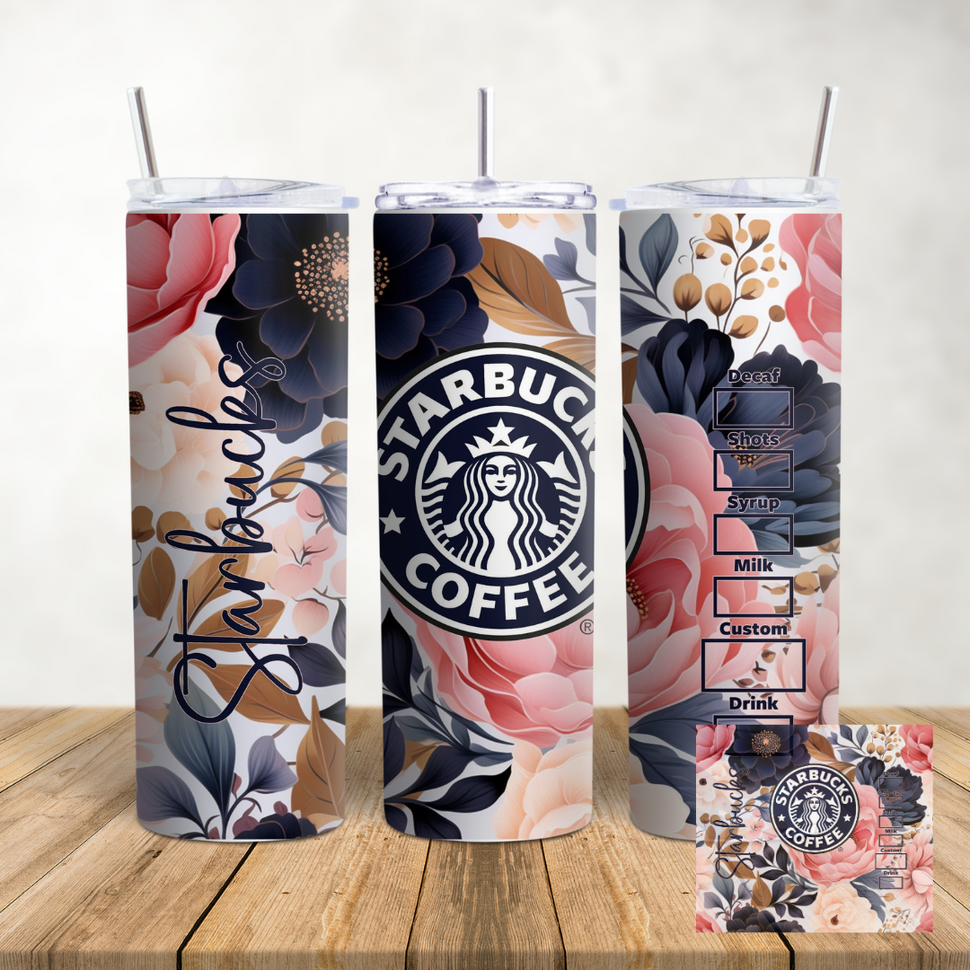 20oz Floral Starbuck Tumbler